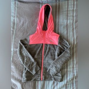 Girls Puma Jacket, Pink/Grey, Size 7/8